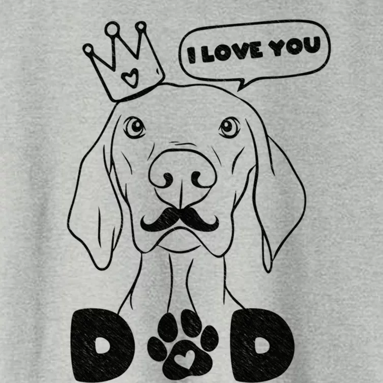 Funny Dog In Crown And Mustache I Love You Dad Gift Women's Crop Top Tee