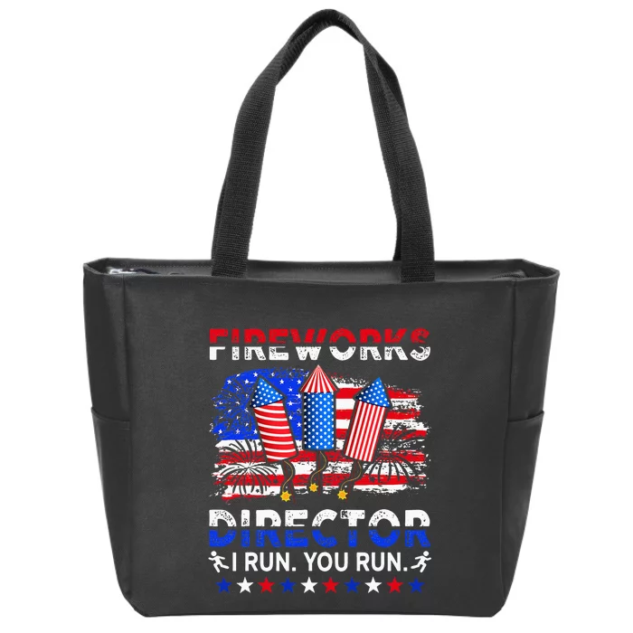 Fireworks Director I Run You Run Funny 4th Of July Zip Tote Bag