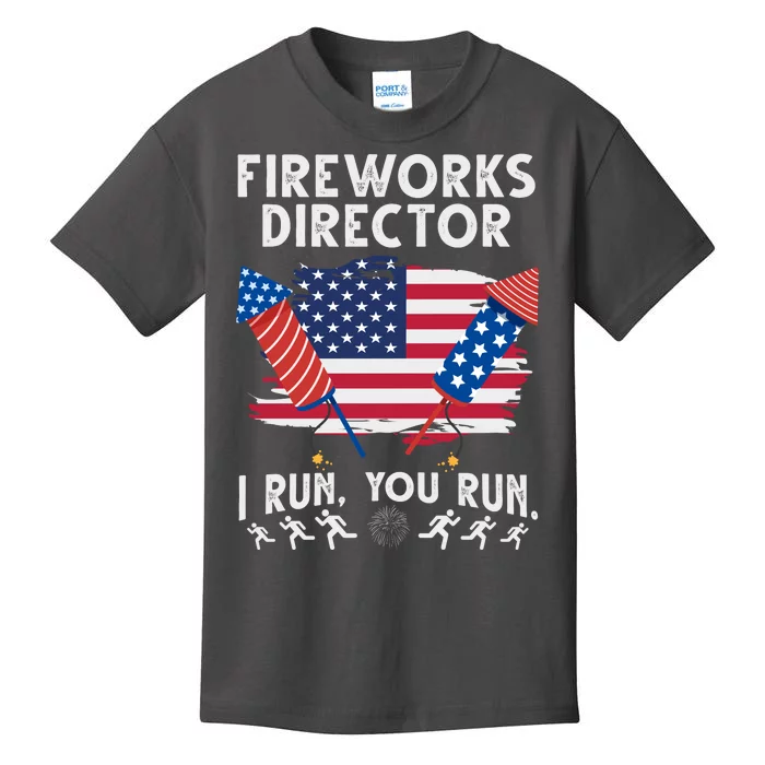 Fireworks Director I Run You Run 4th Of July Festive Kids T-Shirt