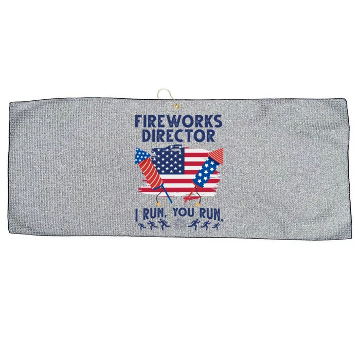 Fireworks Director I Run You Run 4th Of July Festive Large Microfiber Waffle Golf Towel