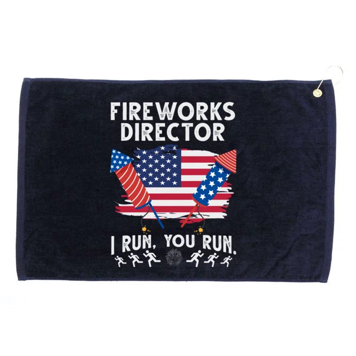 Fireworks Director I Run You Run 4th Of July Festive Grommeted Golf Towel