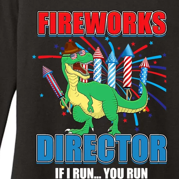 Fireworks Director If I Run You Run 4th Of July T Rex Womens CVC Long Sleeve Shirt