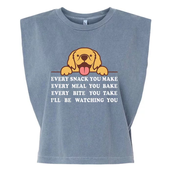 Funny Dog, I'll Be Watching You Cute For Dog Mom Dog Lover Garment-Dyed Women's Muscle Tee