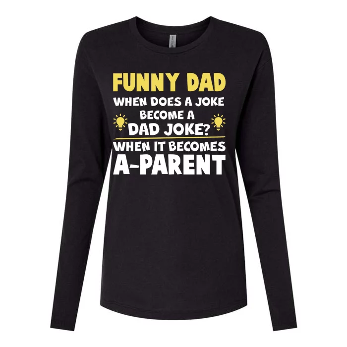 Funny Dad Joke When It Becomes A Parent Womens Cotton Relaxed Long Sleeve T-Shirt