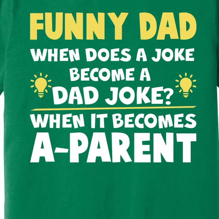 Funny Dad Joke When It Becomes A Parent Premium T-Shirt