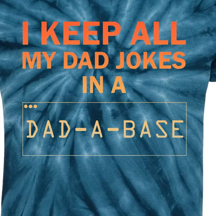 Funny Dad Jokes Database Dad Joke Lovers Kids Tie-Dye T-Shirt