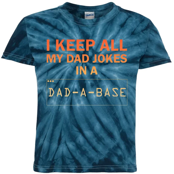 Funny Dad Jokes Database Dad Joke Lovers Kids Tie-Dye T-Shirt