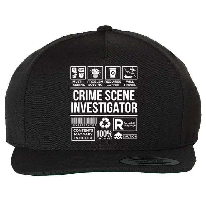 Forensic Detectives Job Skills For Crime Scene Investigator Gift Wool Snapback Cap