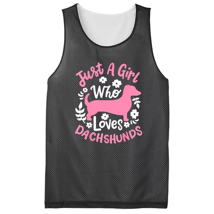 Funny Doxie Just A Girl Who Loves Dachshunds Best Gift Mesh Reversible Basketball Jersey Tank