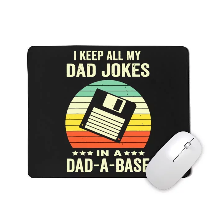 Funny Dad Jokes In Dadabase Vintage For Fathers Day Mousepad