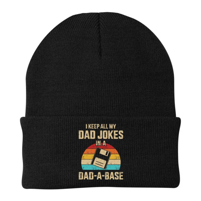 Funny Dad Jokes In Dadabase Vintage Knit Cap Winter Beanie