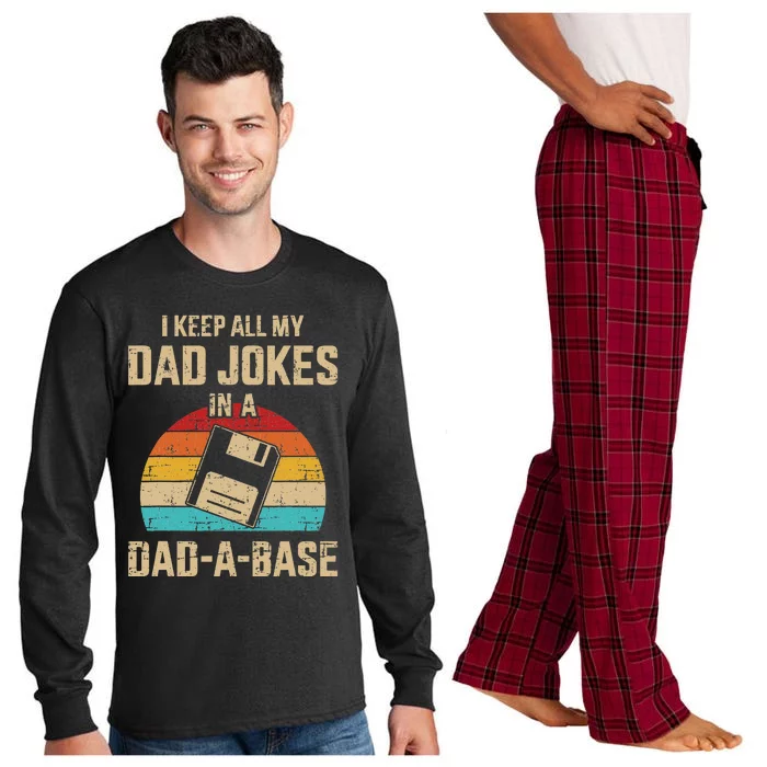 Funny Dad Jokes In Dadabase Vintage Long Sleeve Pajama Set