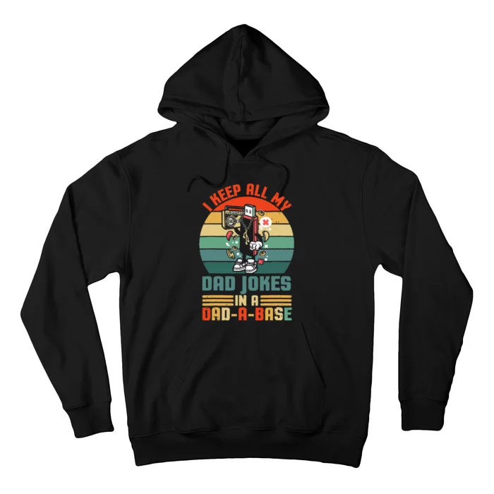 Funny dad jokes in dadabase vintage for father's day Hoodie