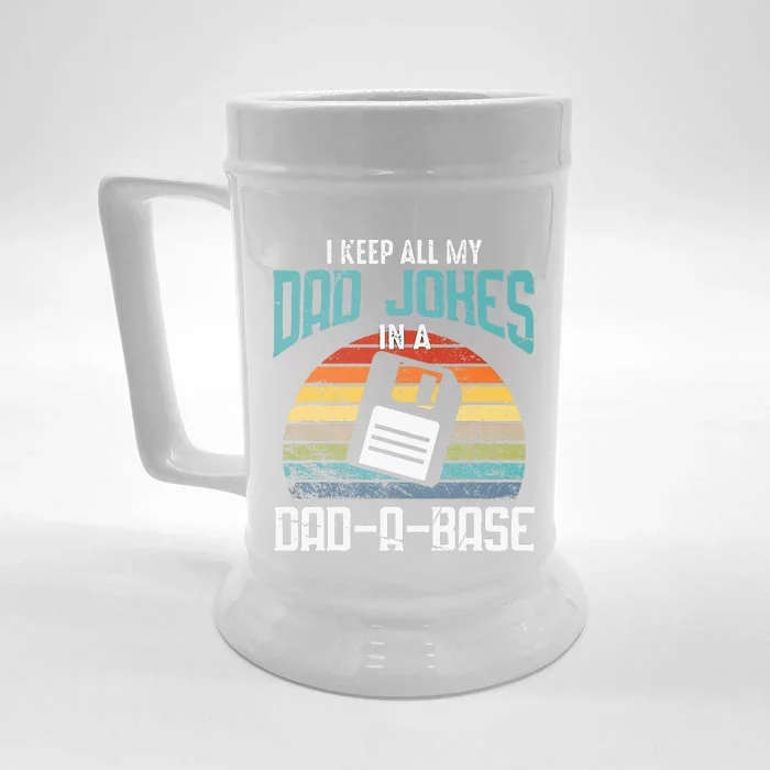 Funny Dad Jokes Database Pun Best Dad Humor Fathers Day Front & Back Beer Stein