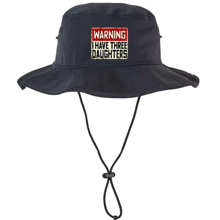 Funny Daddy Joke Warning I Have Three Daughters Legacy Cool Fit Booney Bucket Hat