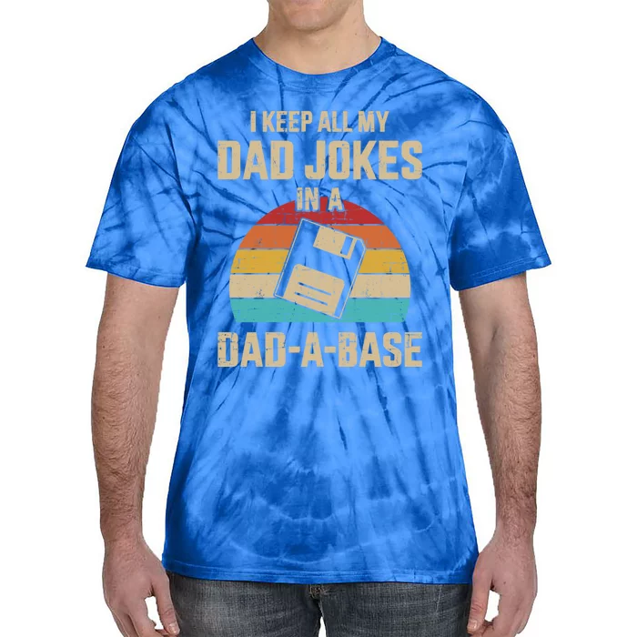 Funny Dad Jokes In Dadabase Vintage For FatherS Day Gift Tie-Dye T-Shirt