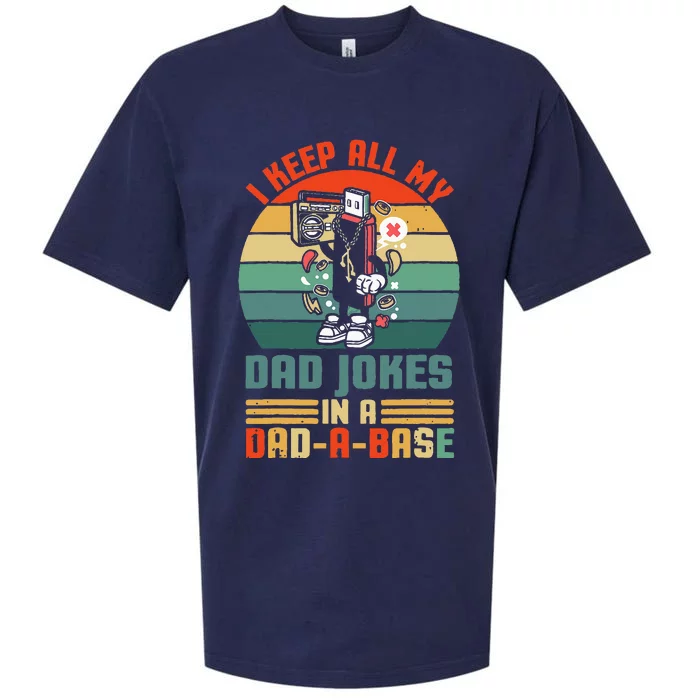 Funny dad jokes in dadabase vintage for father's day Sueded Cloud Jersey T-Shirt