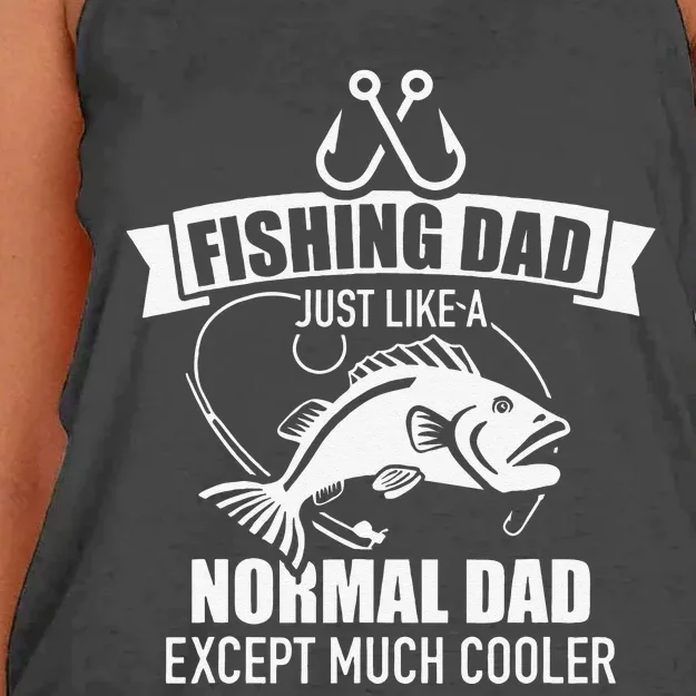 Fishing Dad Just Like A Normal Dad Exept Much Cooler Women's Knotted Racerback Tank