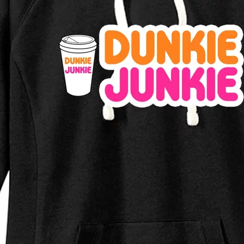 Funny Dunkie Junkie Coffee Love Funny Coffee Saying Cute Gift Women's Fleece Hoodie