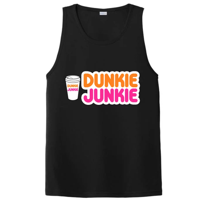 Funny Dunkie Junkie Coffee Love Funny Coffee Saying Cute Gift Performance Tank