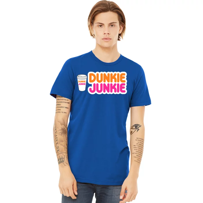 Funny Dunkie Junkie Coffee Love Funny Coffee Saying Cute Gift Premium T-Shirt