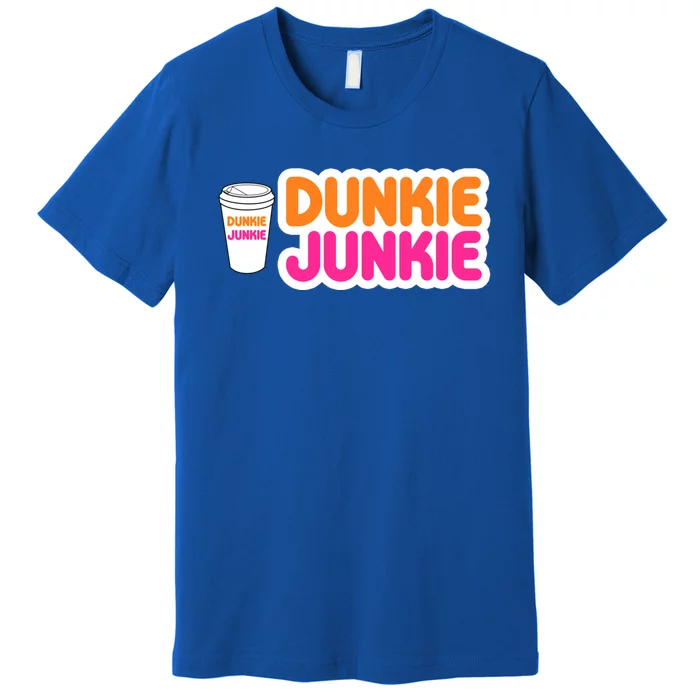 Funny Dunkie Junkie Coffee Love Funny Coffee Saying Cute Gift Premium T-Shirt