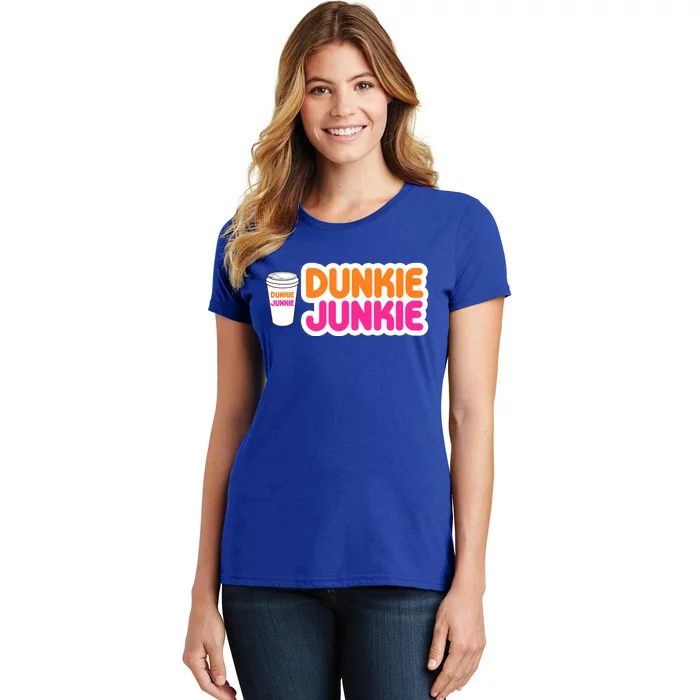 Funny Dunkie Junkie Coffee Love Funny Coffee Saying Cute Gift Women's T-Shirt