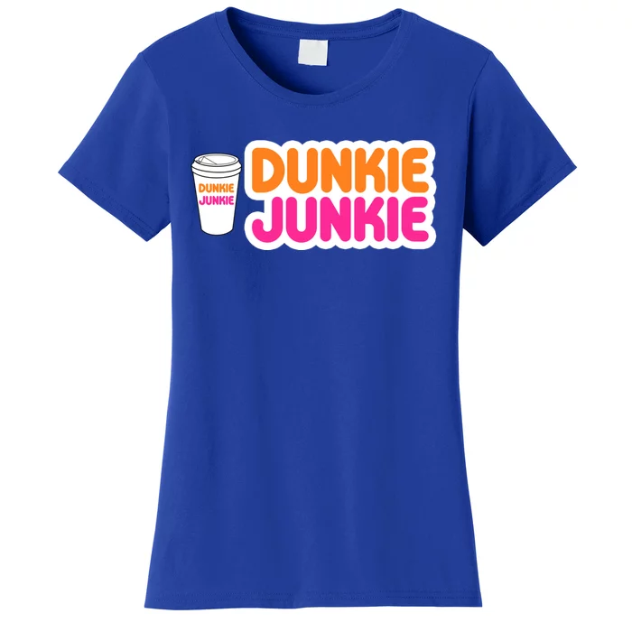 Funny Dunkie Junkie Coffee Love Funny Coffee Saying Cute Gift Women's T-Shirt