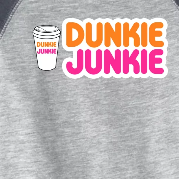 Funny Dunkie Junkie Coffee Love Funny Coffee Saying Cute Gift Toddler Fine Jersey T-Shirt