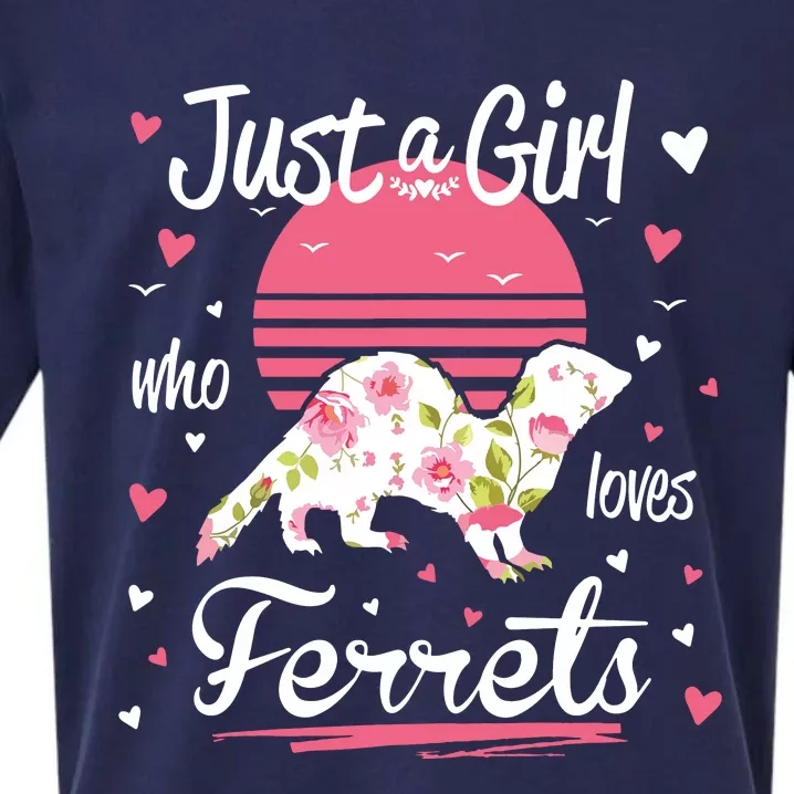 Ferret Design Just A Girl Who Loves Ferrets Sueded Cloud Jersey T-Shirt