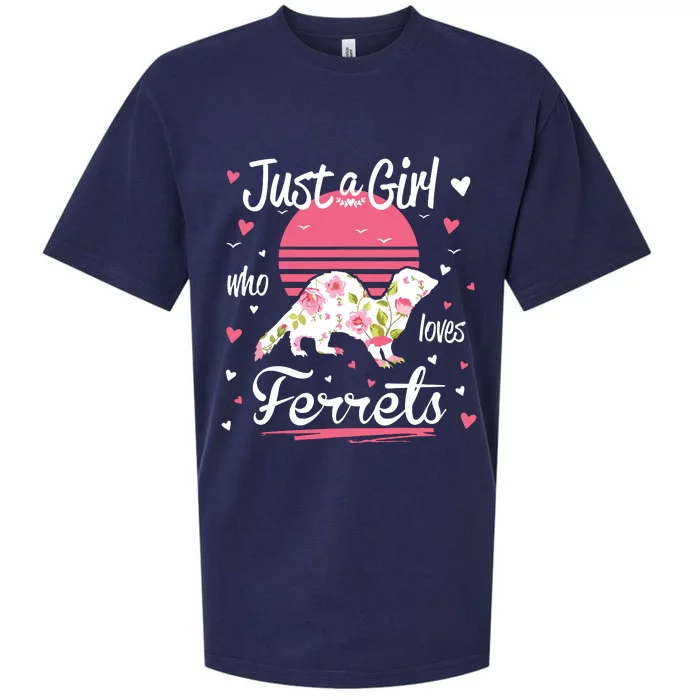 Ferret Design Just A Girl Who Loves Ferrets Sueded Cloud Jersey T-Shirt