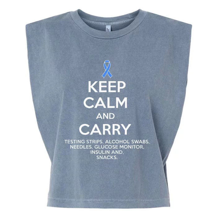 Funny Diabetic Keep Calm Type 1 Type 2 Diabetes Awareness Garment-Dyed Women's Muscle Tee