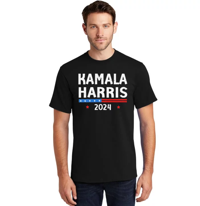 Funny Design Kamala Harris 2024 For President America Flag Tall T-Shirt