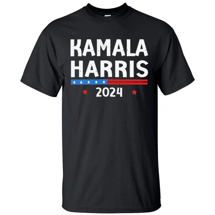 Funny Design Kamala Harris 2024 For President America Flag Tall T-Shirt