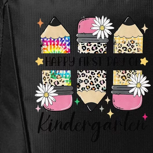 First Day Kindergarten Teacher Leopard Pencil Back To School City Backpack