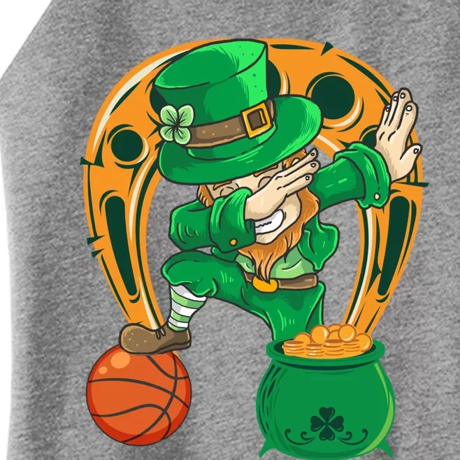 Funny Dabbing Leprechaun Basketball St Patricks Day Gift Women’s Perfect Tri Rocker Tank