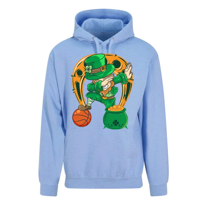 Funny Dabbing Leprechaun Basketball St Patricks Day Gift Unisex Surf Hoodie