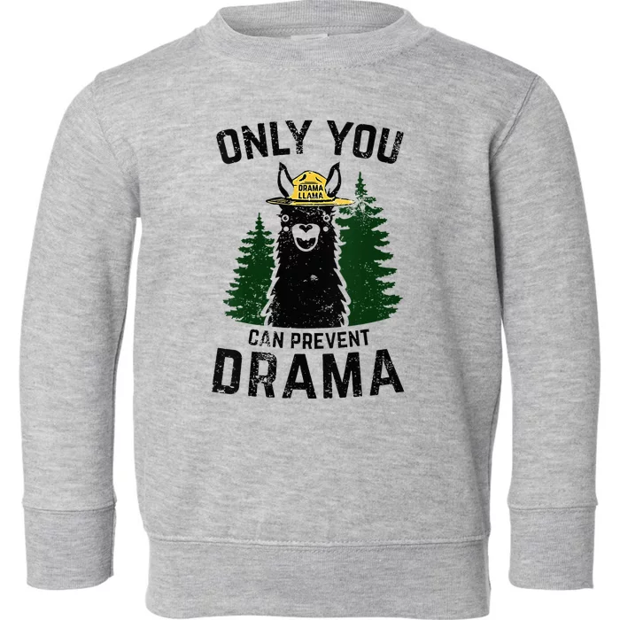 Funny Drama Llama Only You Can Prevent Drama Sarcastic Lover Toddler Sweatshirt