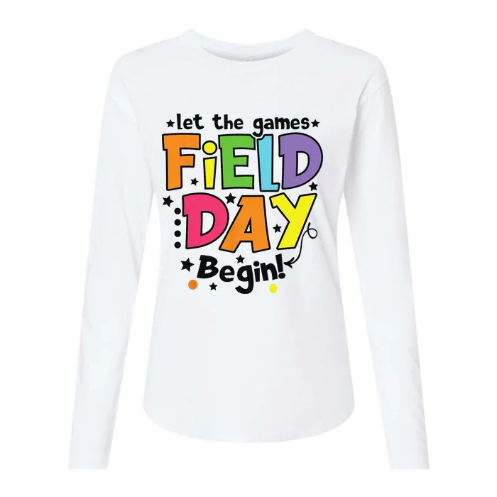 Field Day Let games start teachers Womens Cotton Relaxed Long Sleeve T-Shirt