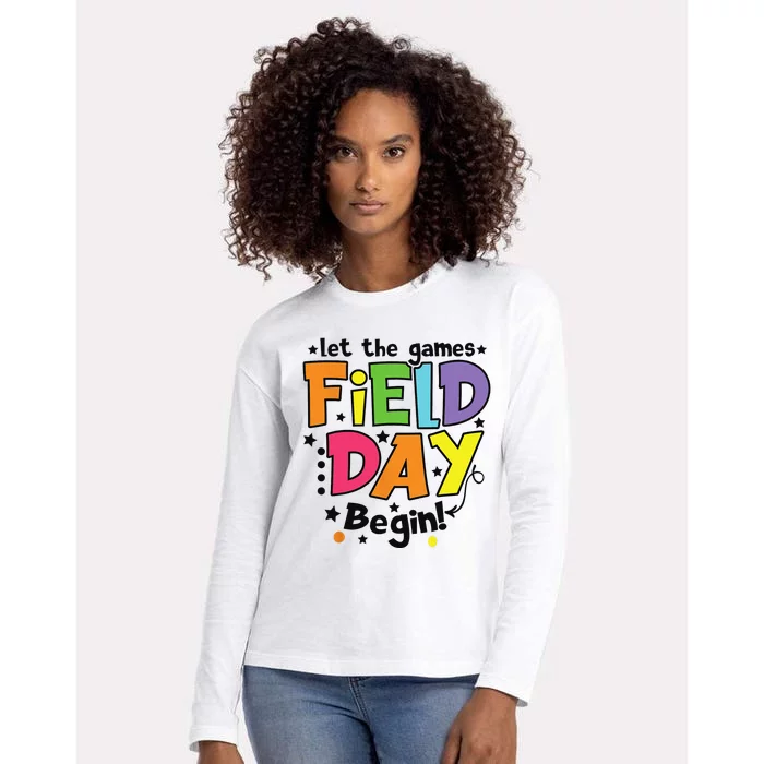 Field Day Let games start teachers Womens Cotton Relaxed Long Sleeve T-Shirt