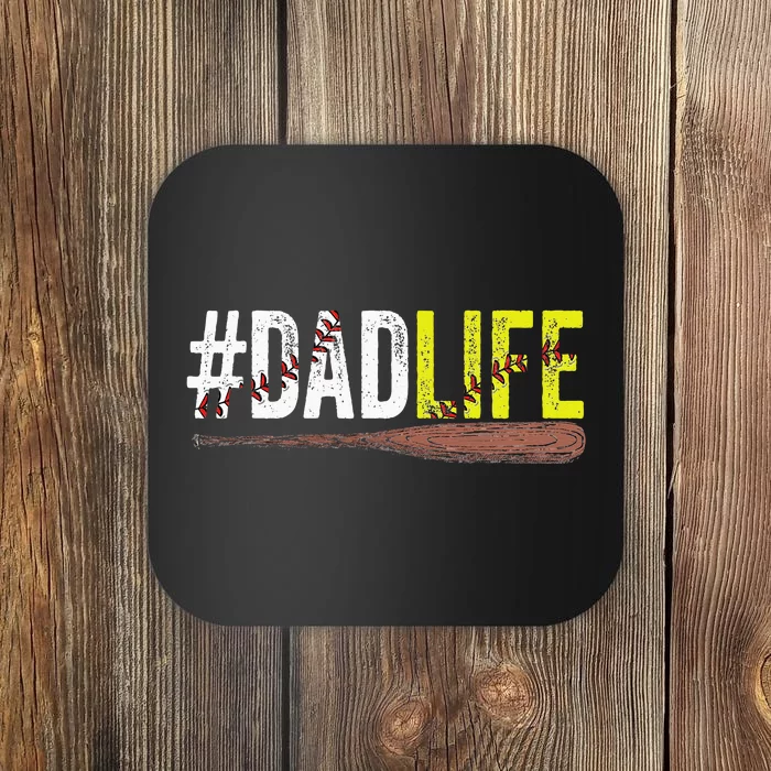 Funny Dad Life Softball Baseball Daddy Sports Fathers Day Coaster