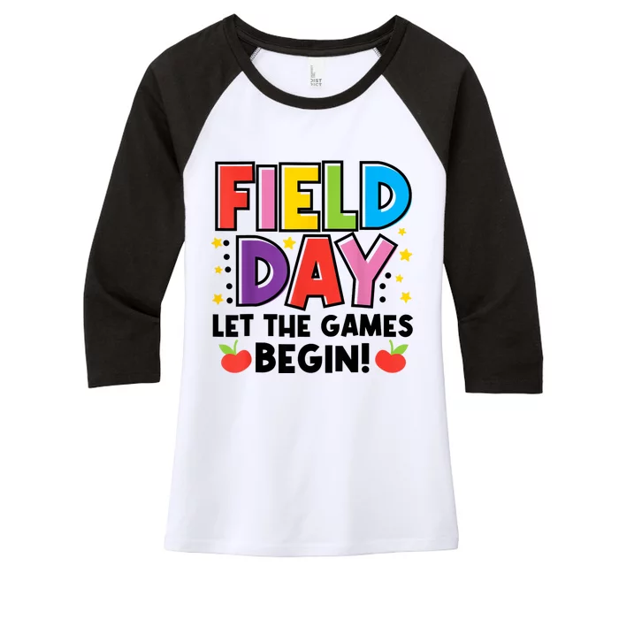 Field Day Let Games Start Begin Teachers Women's Tri-Blend 3/4-Sleeve Raglan Shirt