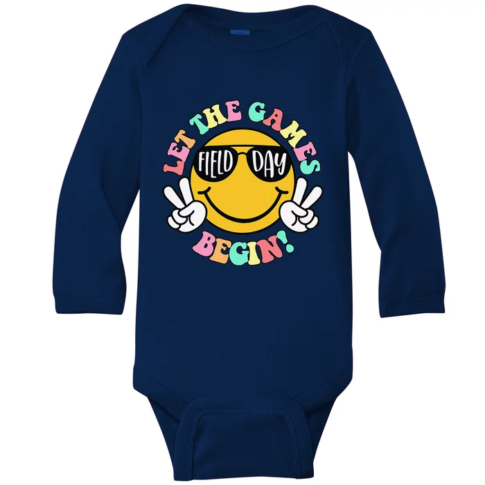 Field Day Let The Games Begin 2024 Teachers Baby Long Sleeve Bodysuit