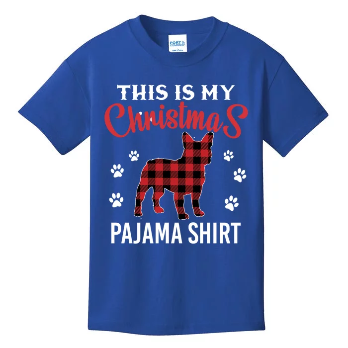 Frenchie Dog Lover Christmas This Is My Christmas Pajama Gift Kids T-Shirt