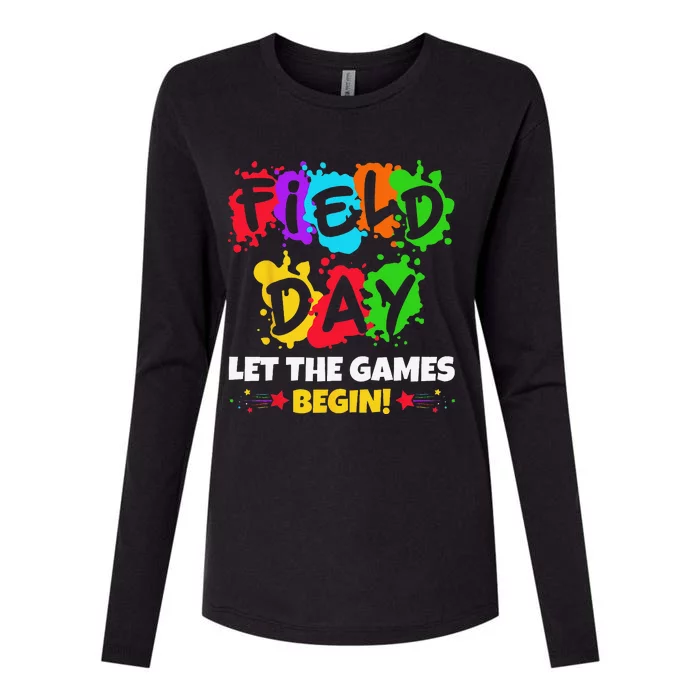 Field Day Let Games Start Begin Teachers Womens Cotton Relaxed Long Sleeve T-Shirt