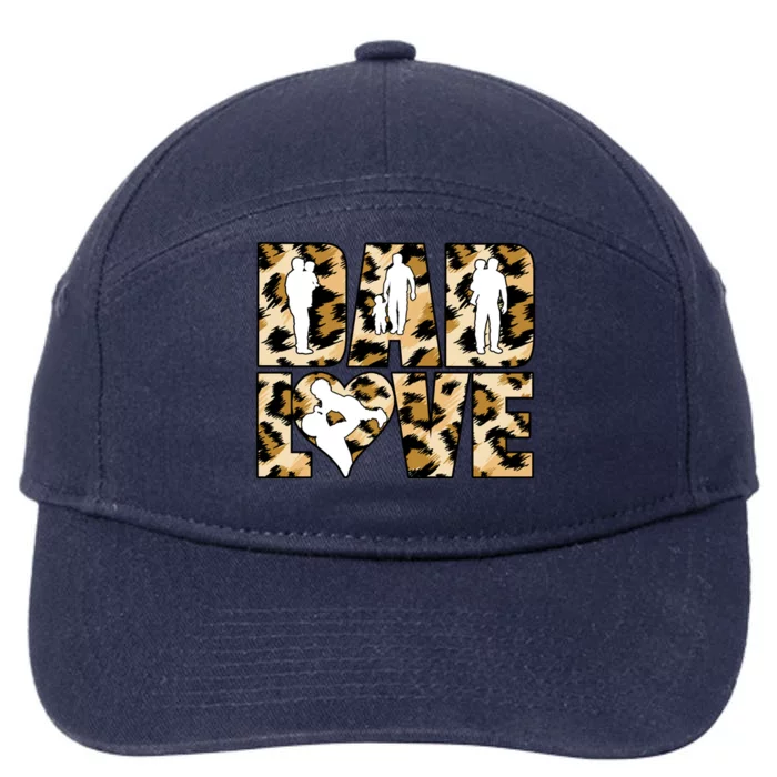 Funny Dad Love Leopard Father's Day Gift For Dad 7-Panel Snapback Hat