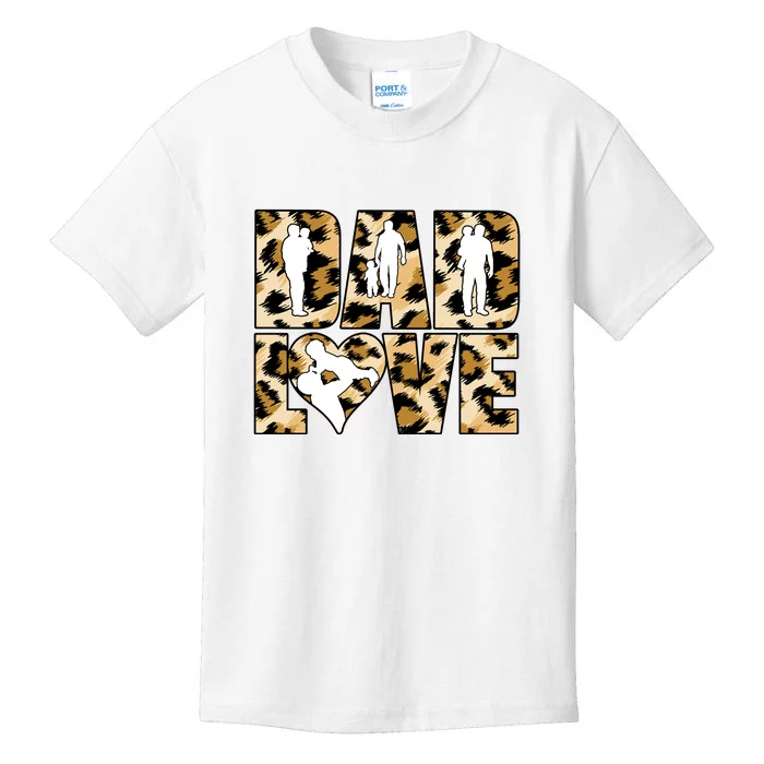 Funny Dad Love Leopard Father's Day Gift For Dad Kids T-Shirt