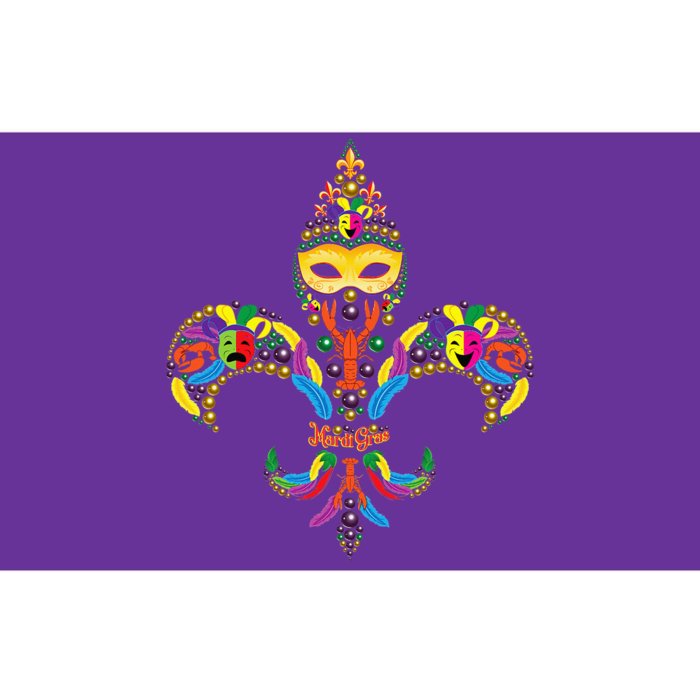 Fleur De Lis & Mardi Gras Mask New Orleans Souvenir Bumper Sticker