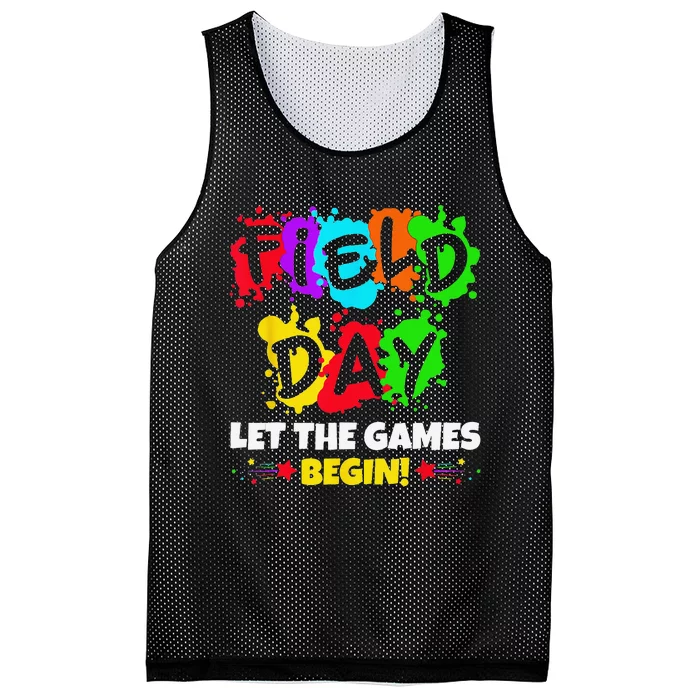 Field Day Let The Games Begin Colorful Teachers Mesh Reversible Basketball Jersey Tank