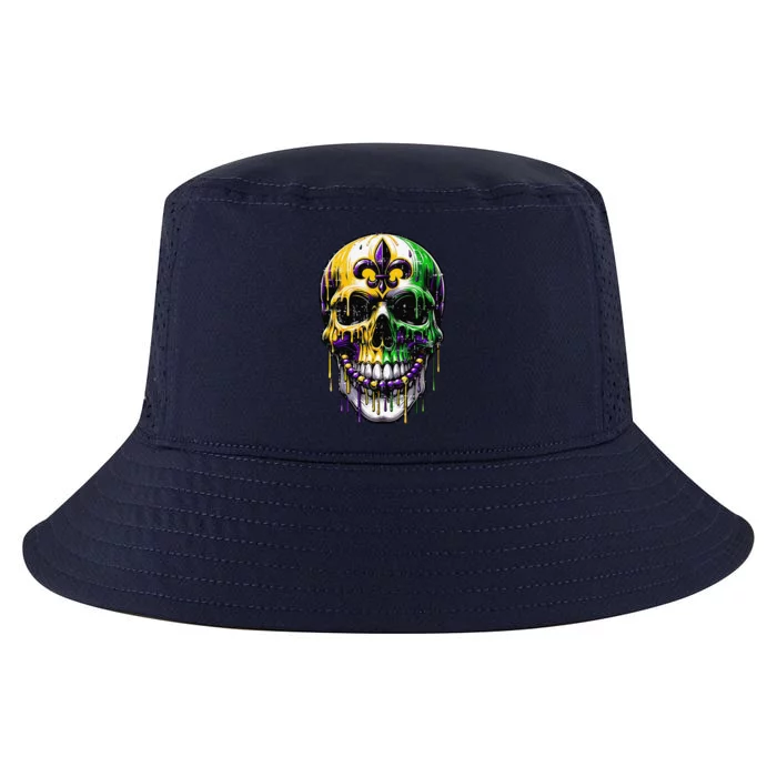 Fleur De Lis Mardi Gras Skull Cool Comfort Performance Bucket Hat